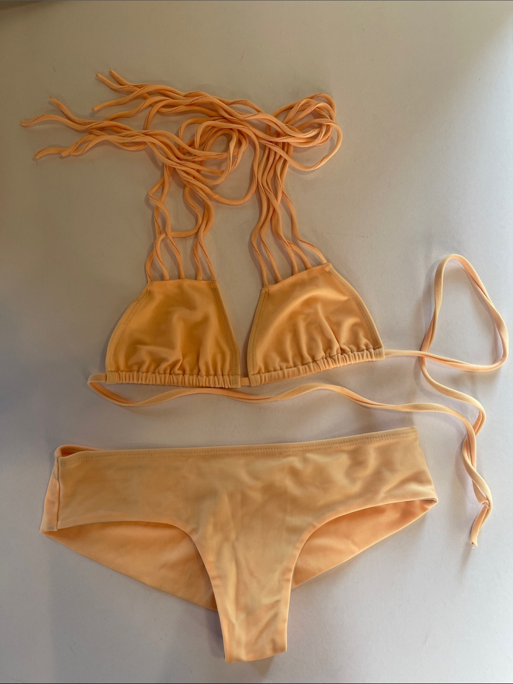 Salt Swimwear Peach Orange String Triangle Bikini